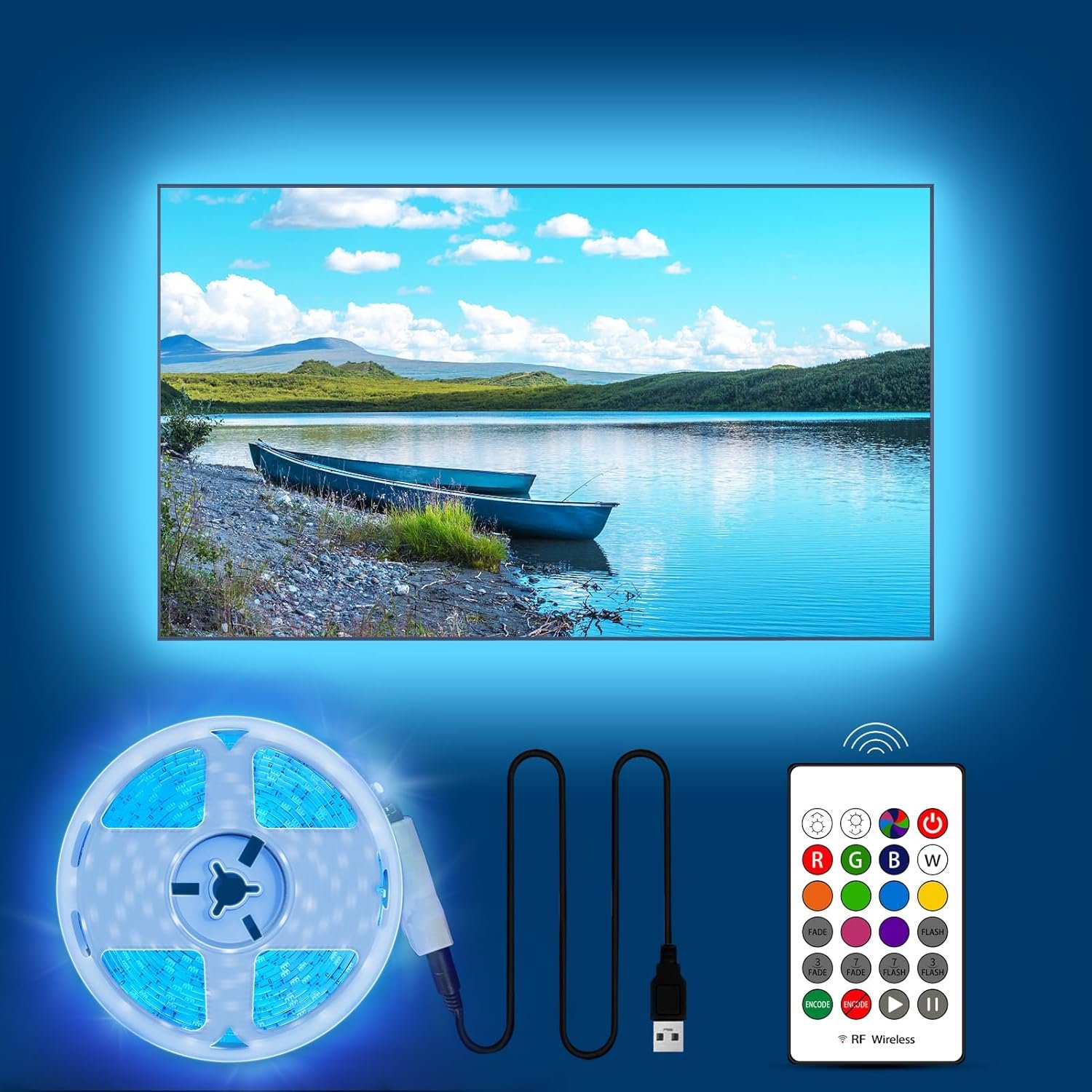 Led Lights for TV 82 85 86 90 95 Inches,21Ft TV Led Backlight for TV Home Theater Ambient Lighting Gaming Decor, Room Decor,Easy-Bending Design TV Lights, USB Powered TV Lights