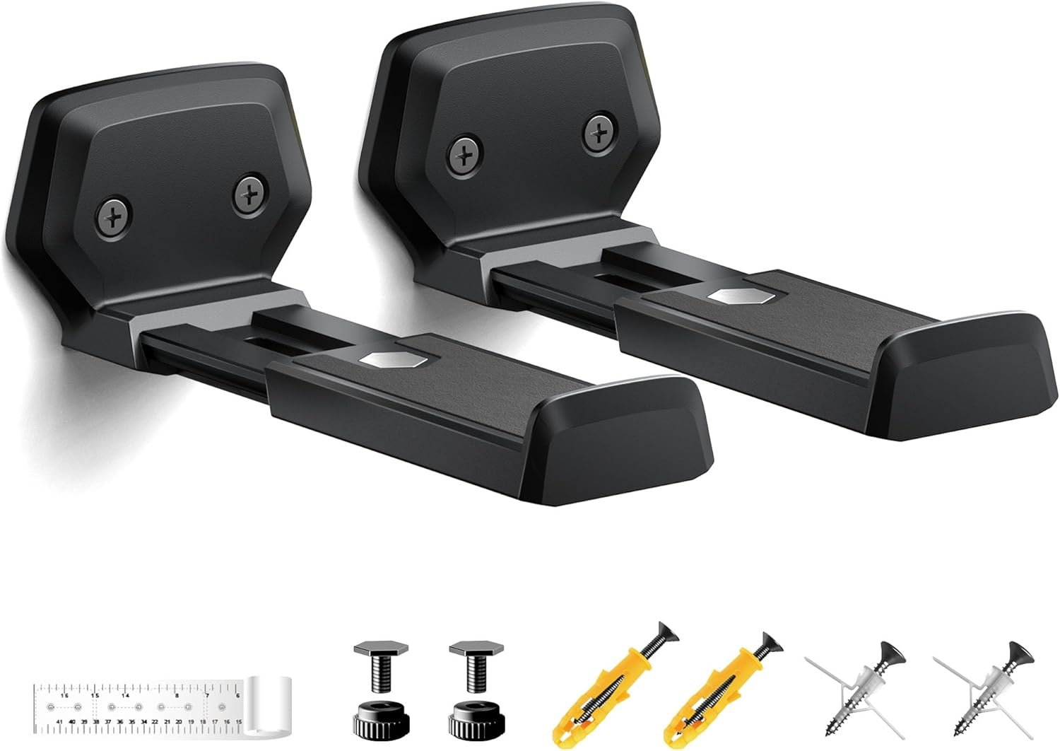 ELETIUO Soundbar Wall Mount Bracket,Depth Adjustable 3.8-6.5 inch,Universal Sound Bar Mount Under TV for Samsung, Sony, LG, Vizio, Bose, JBL, Sonos, Holds up to 50 lbs,Black