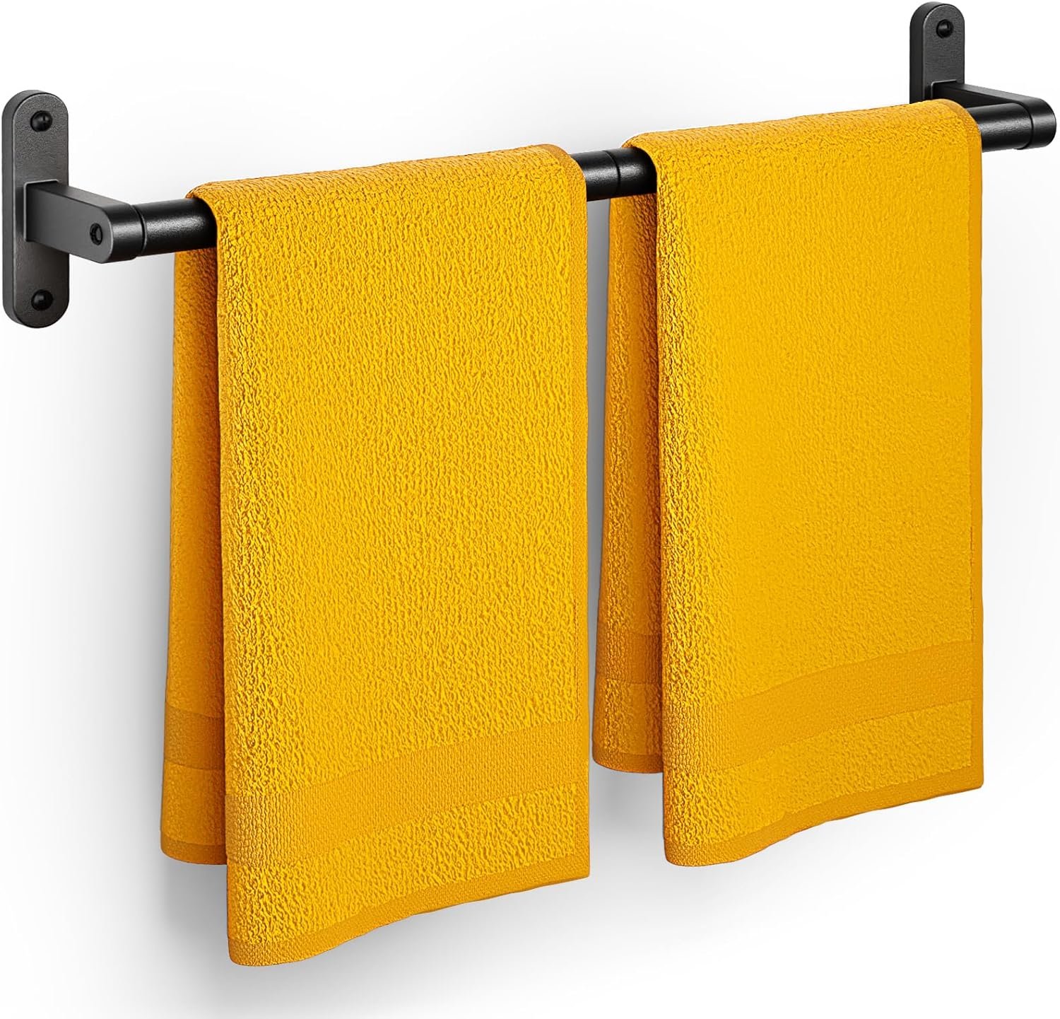 Powools Matte Black Towel Rack for Bathroom – 24″ Rustproof Towel Holder, Sturdy Towel Bar Wall Mounted, Space-Saving Towel Hanger, Bathroom Accessories, Home Decor, Apparment Essentials