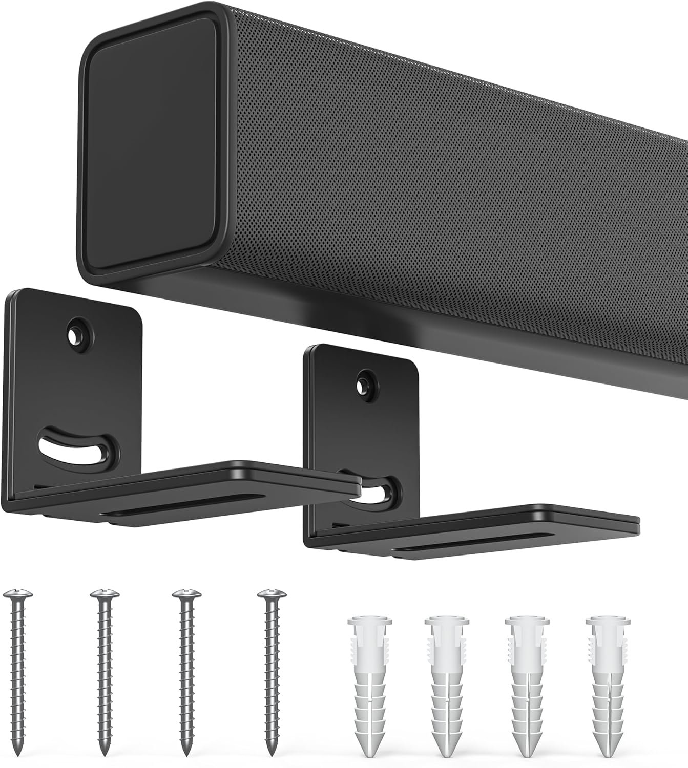 USX MOUNT Soundbar Mount for Samsung, Sony, LG, Vizio, Bose, Onn & More Sound Bar Mounts-Universal Soundbar Mounting Bracket Under TV, Floating Speaker Wall Mount 1 Pair Soundbar Shelf