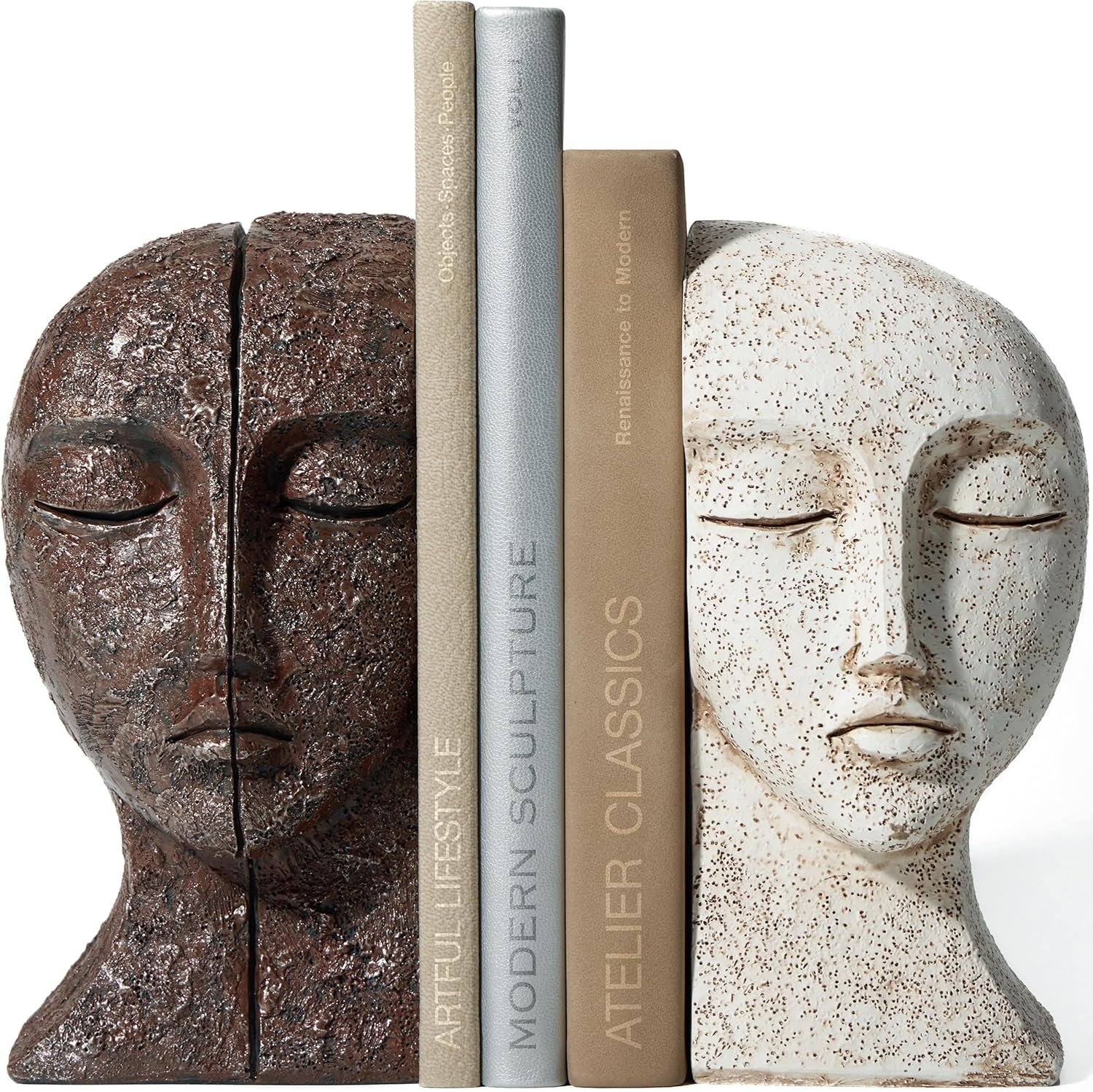 Heavy Duty Book Ends for Shelves – Book Ends for Heavy Books, Book Stopper for Shelves, Bookends for Shelves, Book Ends Unique, Bookends Decorative, Aesthetic Bookshelf Decor, The Tranquil Faces